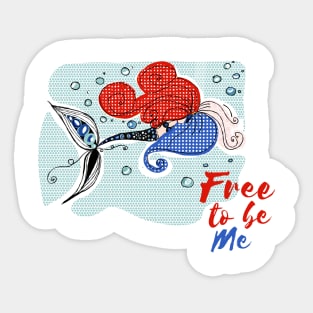 Red,White and Blue Mermaid Sticker